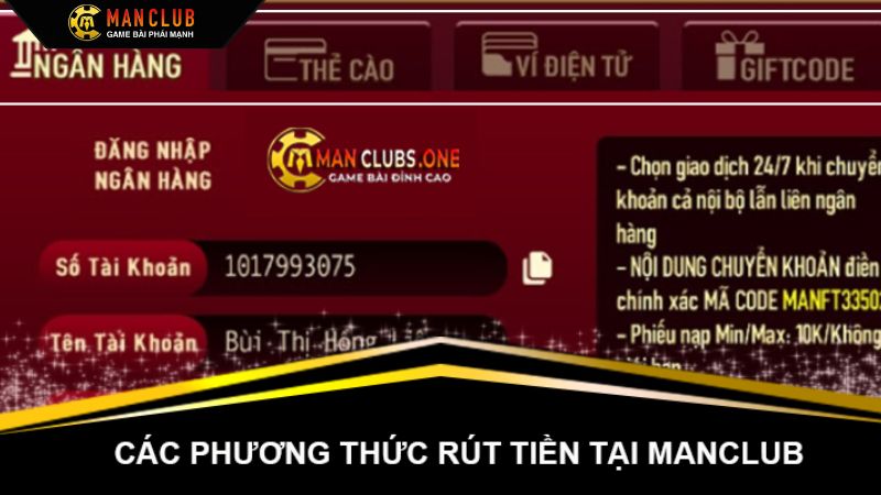 Rút Tiền Manclub: Đơn Giản, Tiện Lợi Chỉ Với Vài Bước 3 Các bước cụ thể để rút tiền Manclub